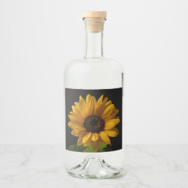 Etiqueta Para Botella De Licor Fotos de girasol en el viejo cristal de espíritu