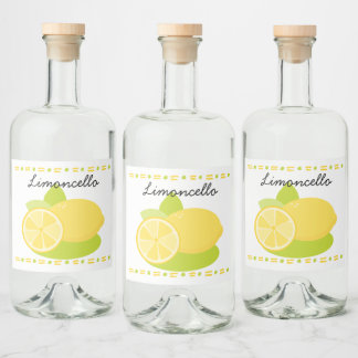 Etiqueta Para Botella De Licor Fruta limón lioncello