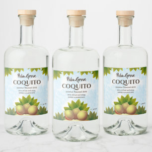 Etiqueta Para Botella De Licor Fruta tropical de Coquito