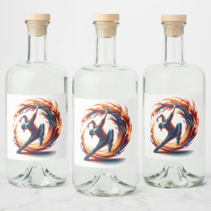 Etiqueta Para Botella De Licor Fuego callejero de ruptura con energía urbana