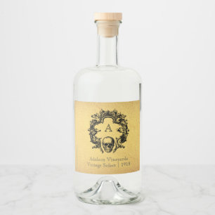 Etiqueta Para Botella De Licor Glam gótico   Etiqueta del frasco de licor   Oro