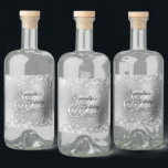 Etiqueta Para Botella De Licor Glittery Silver Foil Fancy Monogram 21st Birthday<br><div class="desc">Create your own birthday liquor bottle labels for her special milestone 21st birthday celebration. You can keep or delete the monogram initial. Customize the fancy calligraphy script styles. The girly glam background features a faux sparkly white, grey and silver glitter against a faux shiny silvery grey brushed metallic look foil....</div>