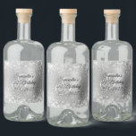 Etiqueta Para Botella De Licor Glittery Silver Foil Fancy Monogram 21st Birthday<br><div class="desc">Create your own birthday liquor bottle labels for her special milestone 21st birthday celebration. You can keep or delete the monogram initial. Customize the fancy calligraphy script styles. The girly glam background features a faux sparkly white, grey and silver glitter against a faux shiny silvery grey brushed metallic look foil....</div>