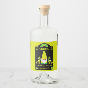 Etiqueta Para Botella De Licor Gnome del centro de jardín