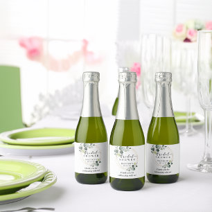Etiqueta Para Botella De Licor Gold Eucalyptus Greenery Bridal Shower Favor