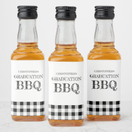 Etiqueta Para Botella De Licor Graduation BBQ Gingham