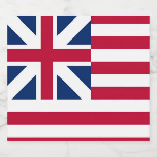 Etiqueta Para Botella De Licor Gran Unión, primera bandera de los Estados Unidos 