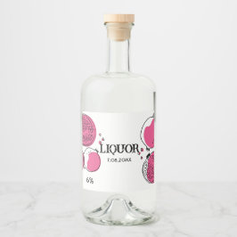 Etiqueta Para Botella De Licor Granada gráfica Rosa Magenta Gráfico Moderno.