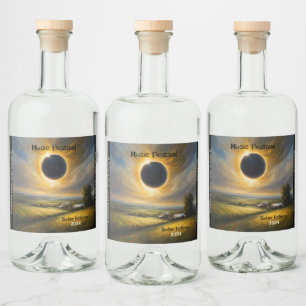 Etiqueta Para Botella De Licor Granja de Eclipse solar Personalizar medio oeste c