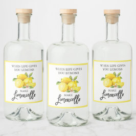 Etiqueta Para Botella De Licor Guión de pincel moderno Limoncello Lemons