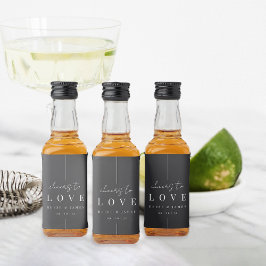 Etiqueta Para Botella De Licor Guión mínimo moderno anima a amar al Boda