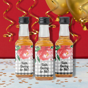 Etiqueta Para Botella De Licor Háblame de Derby Rosa Negra Blanca Mini