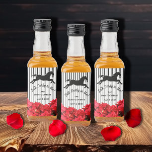 Etiqueta Para Botella De Licor Hable Derby conmigo, caballo de carreras y Rosas