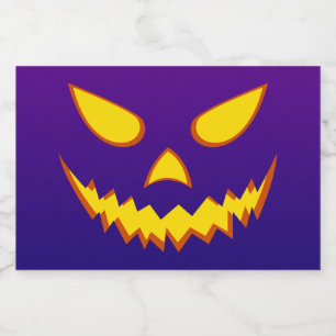 Etiqueta Para Botella De Licor Halloween Grinning Face Jack o Lantern Pumpkin