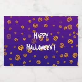 Etiqueta Para Botella De Licor Halloween Jack Pumpkins