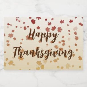 Etiqueta Para Botella De Licor Hojas de arce de Acción de Gracias