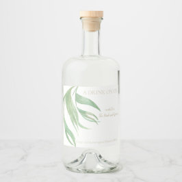 Etiqueta Para Botella De Licor Impresión de hojas tropicales