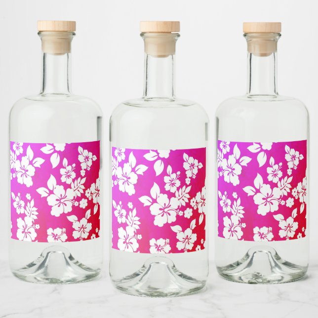 Etiqueta Para Botella De Licor Impresión hawaiana (Botellas)