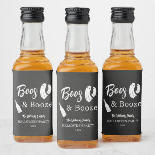 Etiqueta Para Botella De Licor Invitación negra adulta de Halloween chic con burl