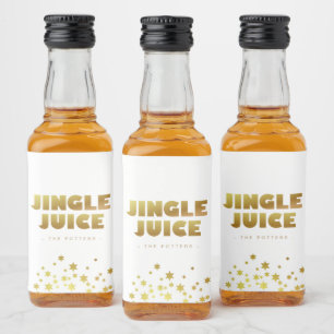 Etiqueta Para Botella De Licor Jingle Juice   Navidades divertidos White & Gold M