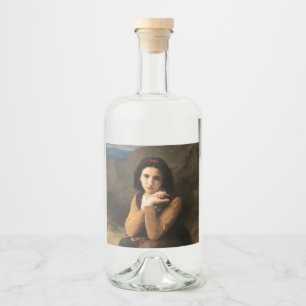 Etiqueta Para Botella De Licor Joven muchacha de Bouguereau