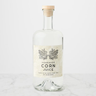 Etiqueta Para Botella De Licor Jugo de maíz casero con dos mazorcas