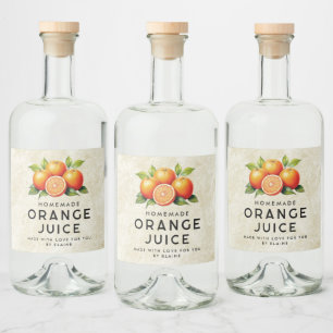 Etiqueta Para Botella De Licor Jugo de naranja casero