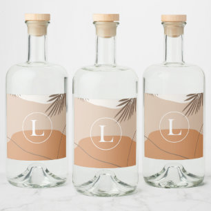 Etiqueta Para Botella De Licor L - Letra monográfica inicial L Resumen Diseño