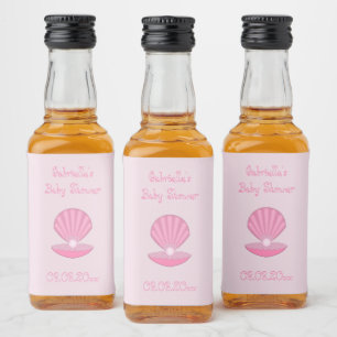 Etiqueta Para Botella De Licor La concha de Oyster y Pearl Baby Shower