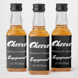 Etiqueta Para Botella De Licor La fiesta de la boda del compromiso negro favorece