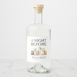 Etiqueta Para Botella De Licor La noche antes de la cena de ensayo de la pareja