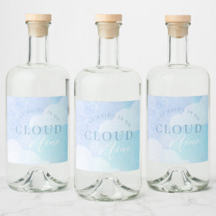 Etiqueta Para Botella De Licor La novia está en la nube nueve ducha de novia