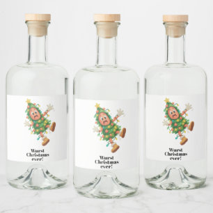 Etiqueta Para Botella De Licor ¡La peor Navidad de todas! Salami divertido