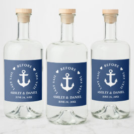 Etiqueta Para Botella De Licor La última vela antes del Boda Náutico Veil