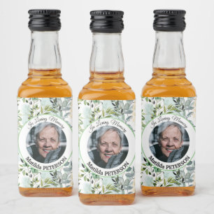 Etiqueta Para Botella De Licor La vegetación del jardín deja el funeral