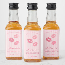 Etiqueta Para Botella De Licor Labios rosados besan el adiós a la señorita Favor 