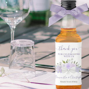 Etiqueta Para Botella De Licor Lavender Boda Purple Floral Gracias Mini