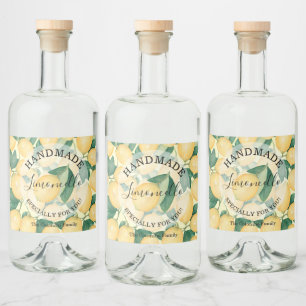 Etiqueta Para Botella De Licor Lemons Greenery Handmade Limoncello