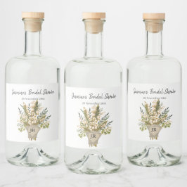 Etiqueta Para Botella De Licor Lily Of The Valley Bouquet Bridal Shower
