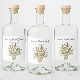 Etiqueta Para Botella De Licor Lily Of The Valley Bouquet Bridal Shower