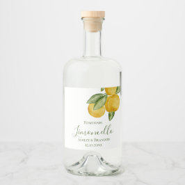 Etiqueta Para Botella De Licor Limoncello Bottle Label, Lovely Lemon Watercolor
