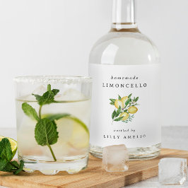 Etiqueta Para Botella De Licor Limoncello casero editable