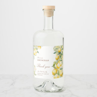 Etiqueta Para Botella De Licor Limoncello Casero Limones de Acuarela Gracias
