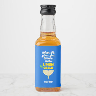 Etiqueta Para Botella De Licor Limoncello, Fiesta de lemones caseros de color azu