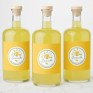 Etiqueta Para Botella De Licor Limoncello Lemonade Lemon Handmade Craft PERSONALI