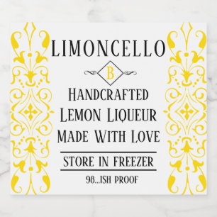 Etiqueta Para Botella De Licor Limoncello Liqueur Fancy Boda Favor Invitado