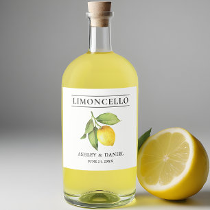 Etiqueta Para Botella De Licor Limoncelo limón color agua