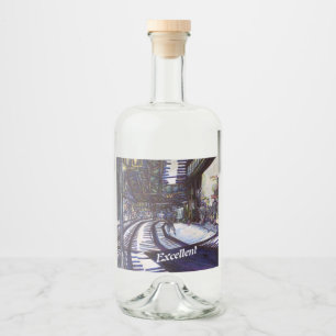 Etiqueta Para Botella De Licor Limpiando el piano