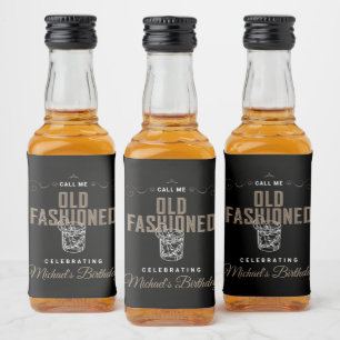 Etiqueta Para Botella De Licor Llámame Antiguo cumpleaños de Whiskey Bourbon