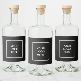 Etiqueta Para Botella De Licor Logotipo de negocio Negro Empresa Minimalista
